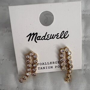 Madewell Gold Crystal-Embellished Earrings